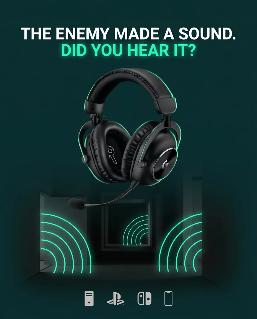 Gaming ad for a wireless surround headset