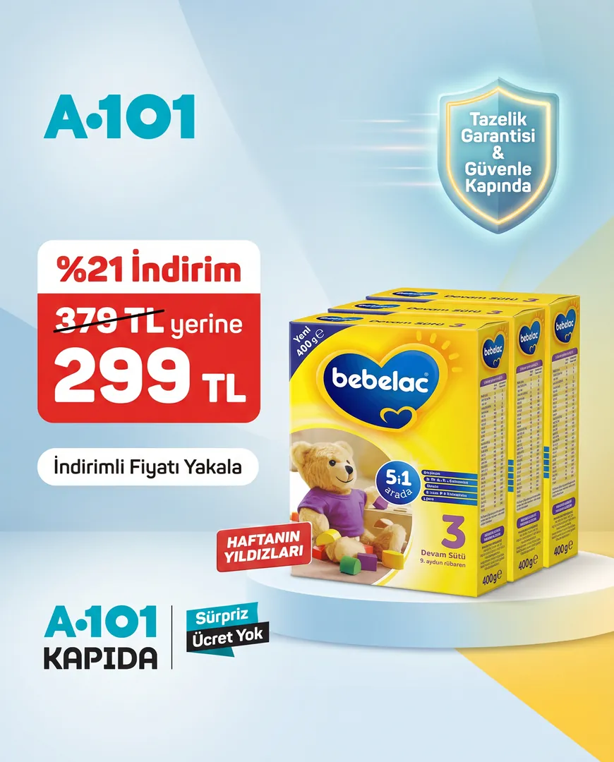 Retail ad for an A101 baby formula promotion