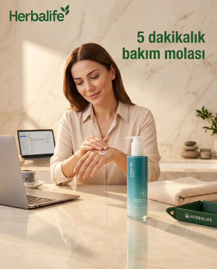 Wellness ad for a Herbalife daily care routine